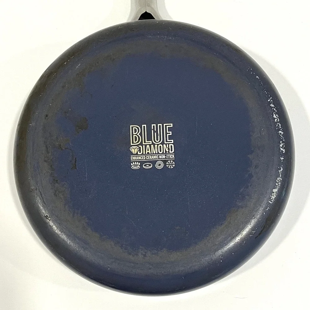 Blue Diamond Set of 3 Ceramic Non-Stick Frying Pans Pot Blue Stainless Handle